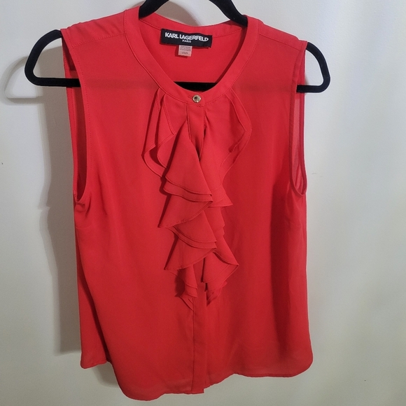Karl Lagerfeld Red Sleeveless Women's Top - Picture 1 of 7